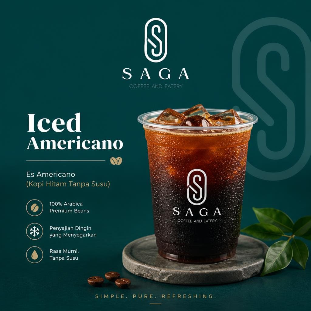 Iced Americano menu unggulan Saga Coffee House